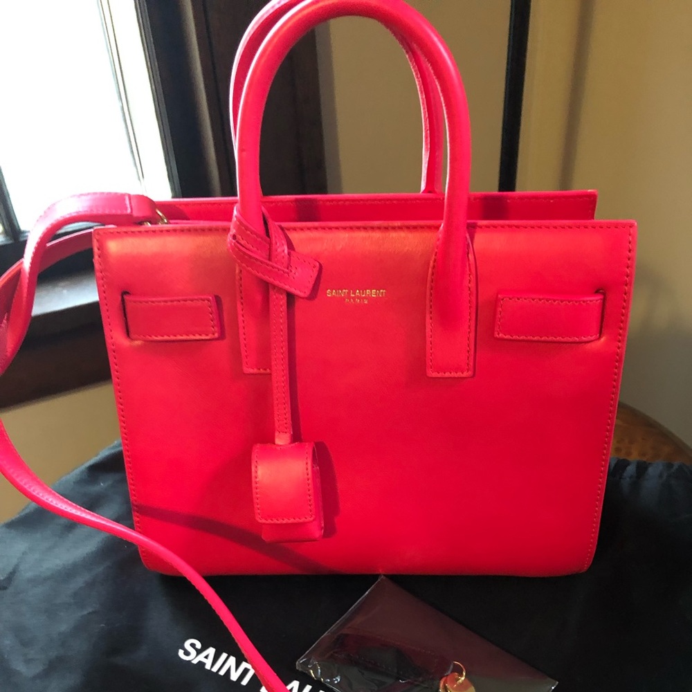 Saint Laurent Nano Sac de Jour in Fluor Pink